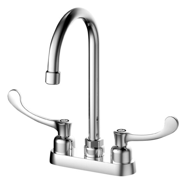 192-6634 Two Handle Gooseneck Commercial Kitchen Faucet