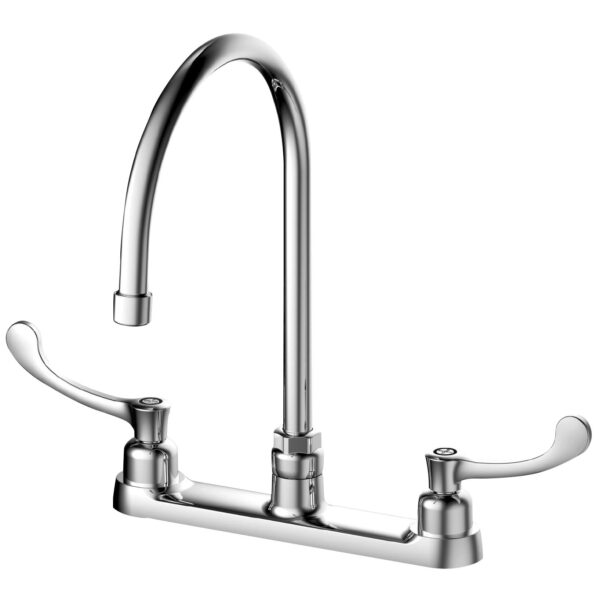 192-6636 Two Handle Gooseneck Commercial Kitchen Faucet