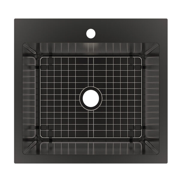 482-7777 Vandermere 25" x 22" Dual-Mount Black Stainless Steel Sink