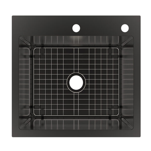 482-8084 Vandermere 25" x 22" Dual-Mount Black Stainless Steel Sink